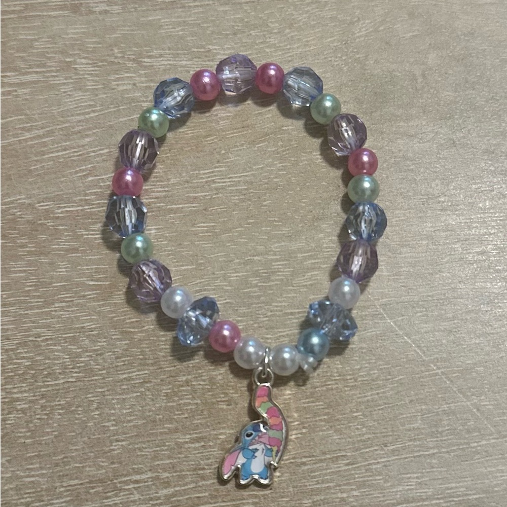 Kids Multicolor stitch Beaded Bracelet with Charm made by me 😊